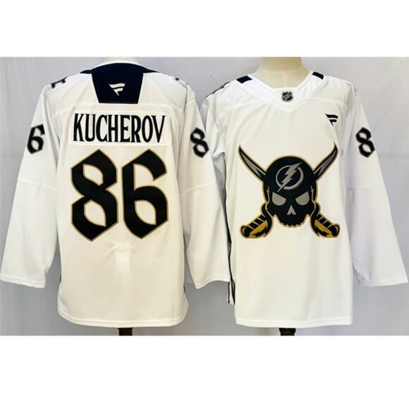 Mens Nikita Kucherov White Stitched Jersey